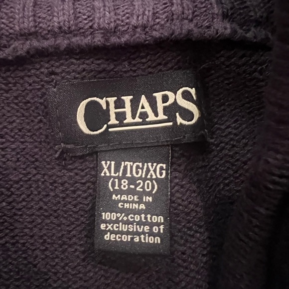 Boys XL CHAPS 1/4 ZIP Sweater - Picture 2 of 3